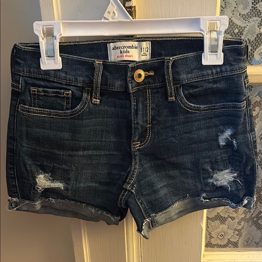 Abercrombie Kids Blue Jean Shorts Distressed Cut-Off